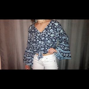 brand new american eagle tie in front shirt